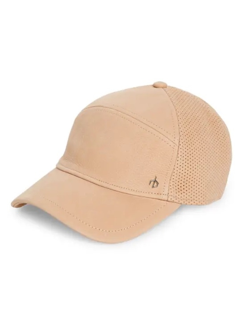 rag & bone Mercer Leather Baseball Cap in beige